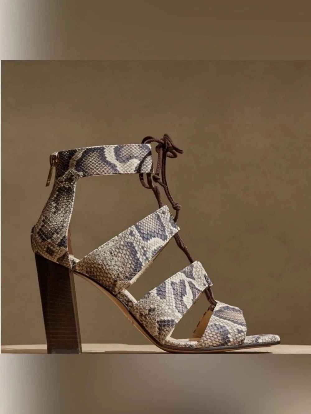 NEW Banana Republic Python snakeskin gladiator heels